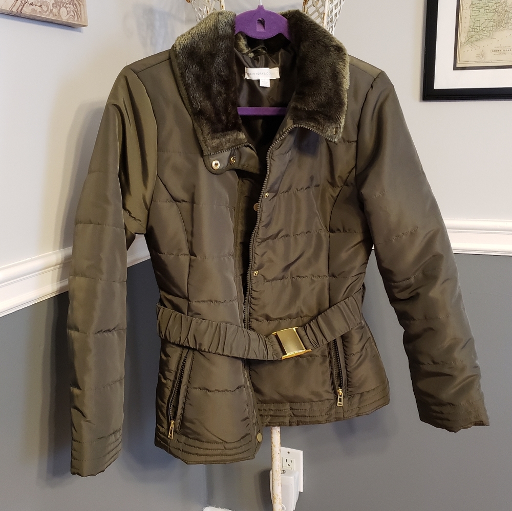 New York and Co Jacket Woman's Olive Green Medium